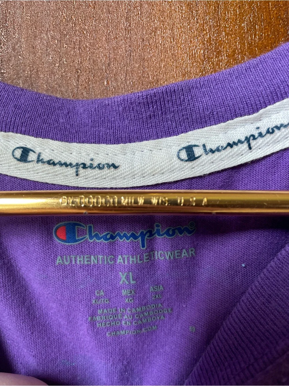 Champion women’s extra large short sleeve purple cropped top